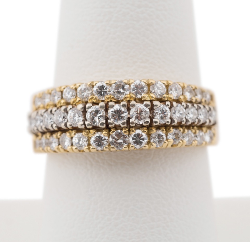 18K TWO TONE GOLD & DIAMOND BAND