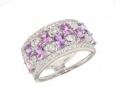 18K UNHEATED PINK SAPPHIRE & D