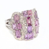 18K UNHEATED PINK SAPPHIRE & D