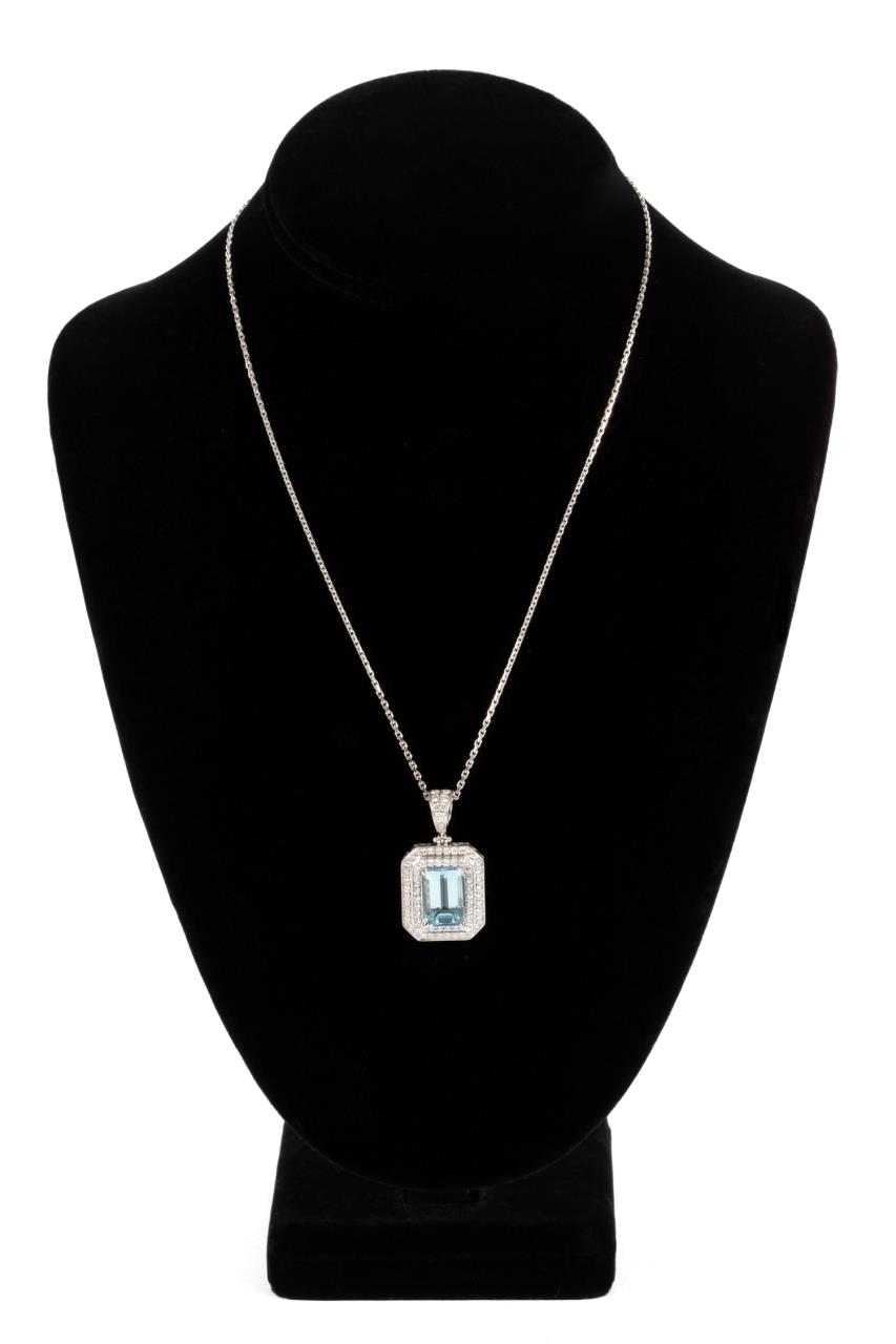 18K WG, AQUAMARINE, & DIAMOND