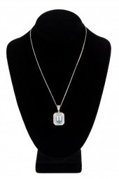 18K WG, AQUAMARINE, & DIAMOND