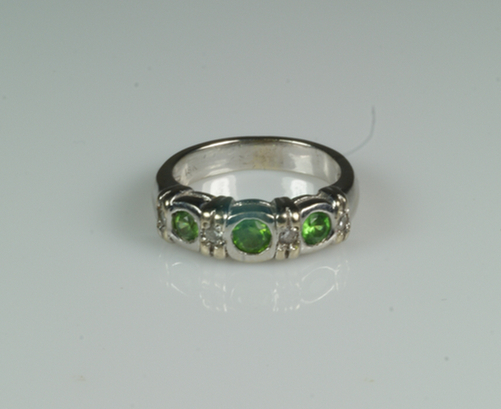 18K WG demantoid & diamond