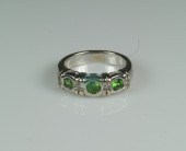 18K WG demantoid & diamond lad