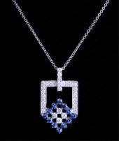 18K WG, DIAMOND & SAPPHIRE PEN
