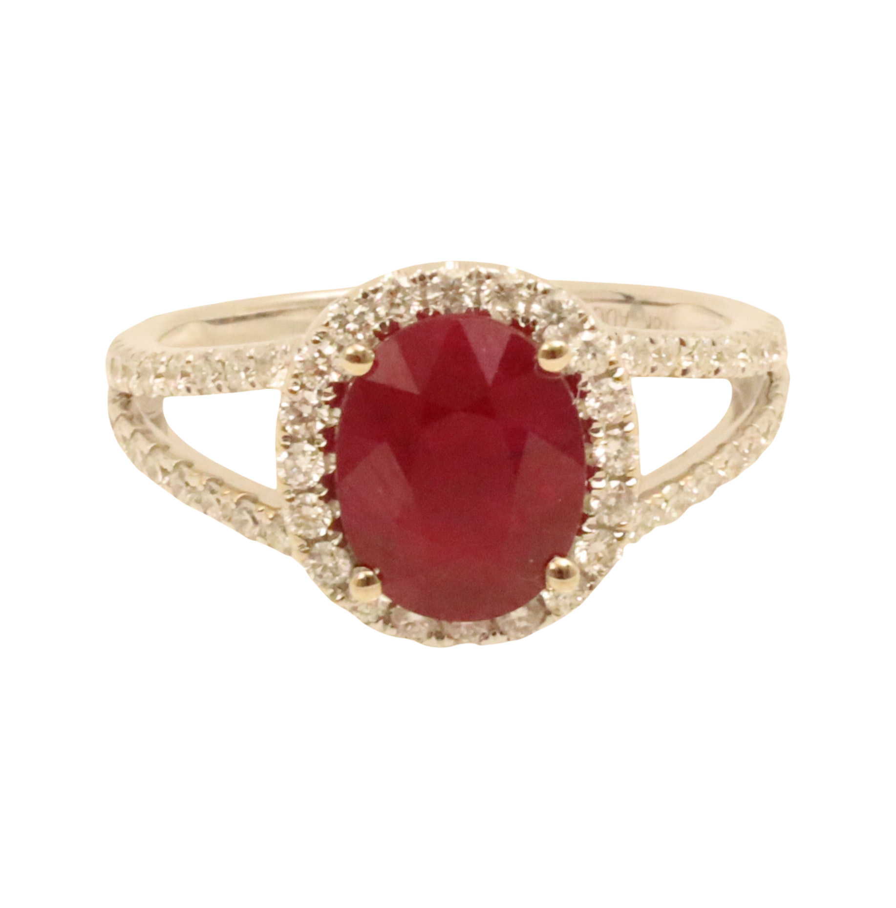 18K WG LADY'S RUBY & DIAMOND RING