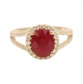 18K WG LADY'S RUBY & DIAMOND R