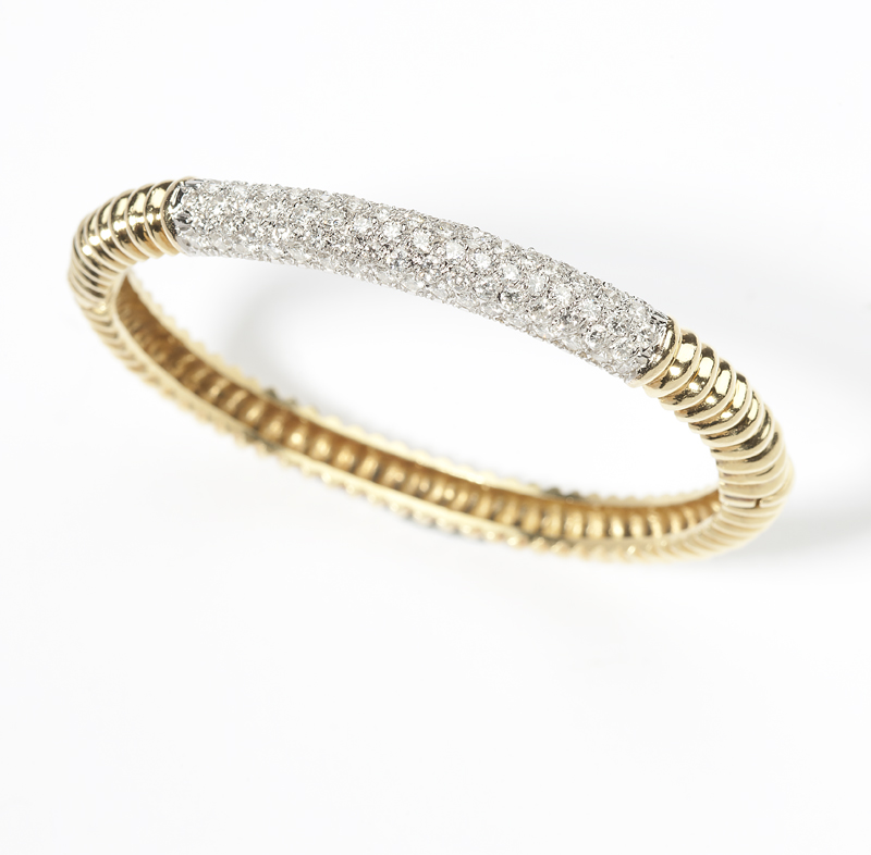 18K white and yellow gold topped
