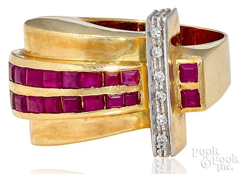 18K WHITE AND YELLOW GOLD RING18k