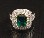 18K WHITE GOL LADY'S EMERALD A