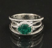 18K WHITE GOLD  1.32 CT. EMERA