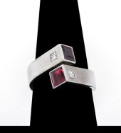 18K WHITE GOLD AMETHYST DIAMON