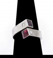 18K WHITE GOLD AMETHYST DIAMON