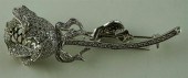 18K WHITE GOLD AND DIAMOND FLO