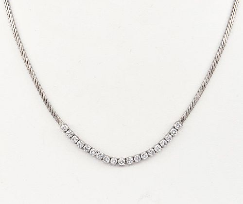 18K WHITE GOLD AND DIAMOND TENNIS