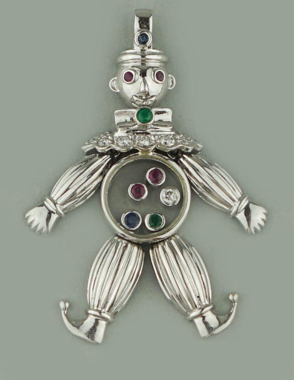 18K WHITE GOLD AND GEMSTONE