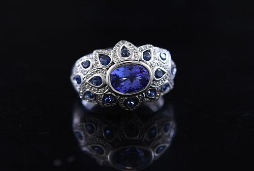 18K WHITE GOLD AND TANZANITE