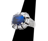 18K WHITE GOLD BLUE SAPPHIRE D