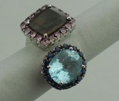 18K WHITE GOLD BLUE TOPAZ, SMO