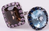 18K WHITE GOLD BLUE TOPAZ, SMO