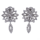 18K WHITE GOLD DANGLE DROP 1.7