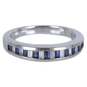 18K WHITE GOLD DIAMOND AND SAP