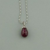18K WHITE GOLD, DIAMOND AND RU
