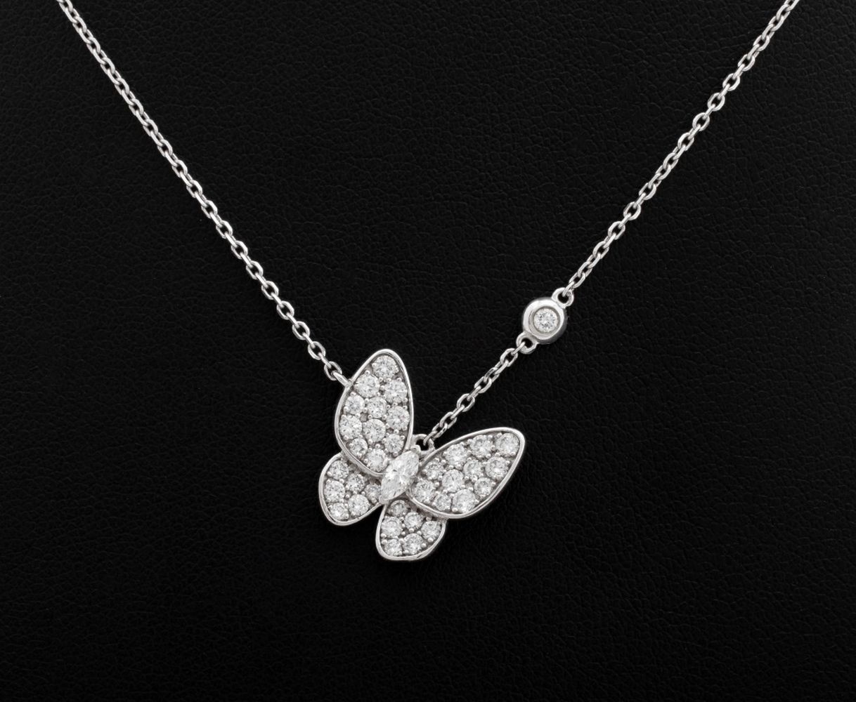 18K WHITE GOLD DIAMOND BUTTERFLY