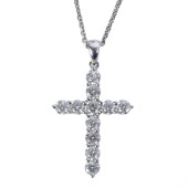 18K WHITE GOLD DIAMOND CRUCIFI