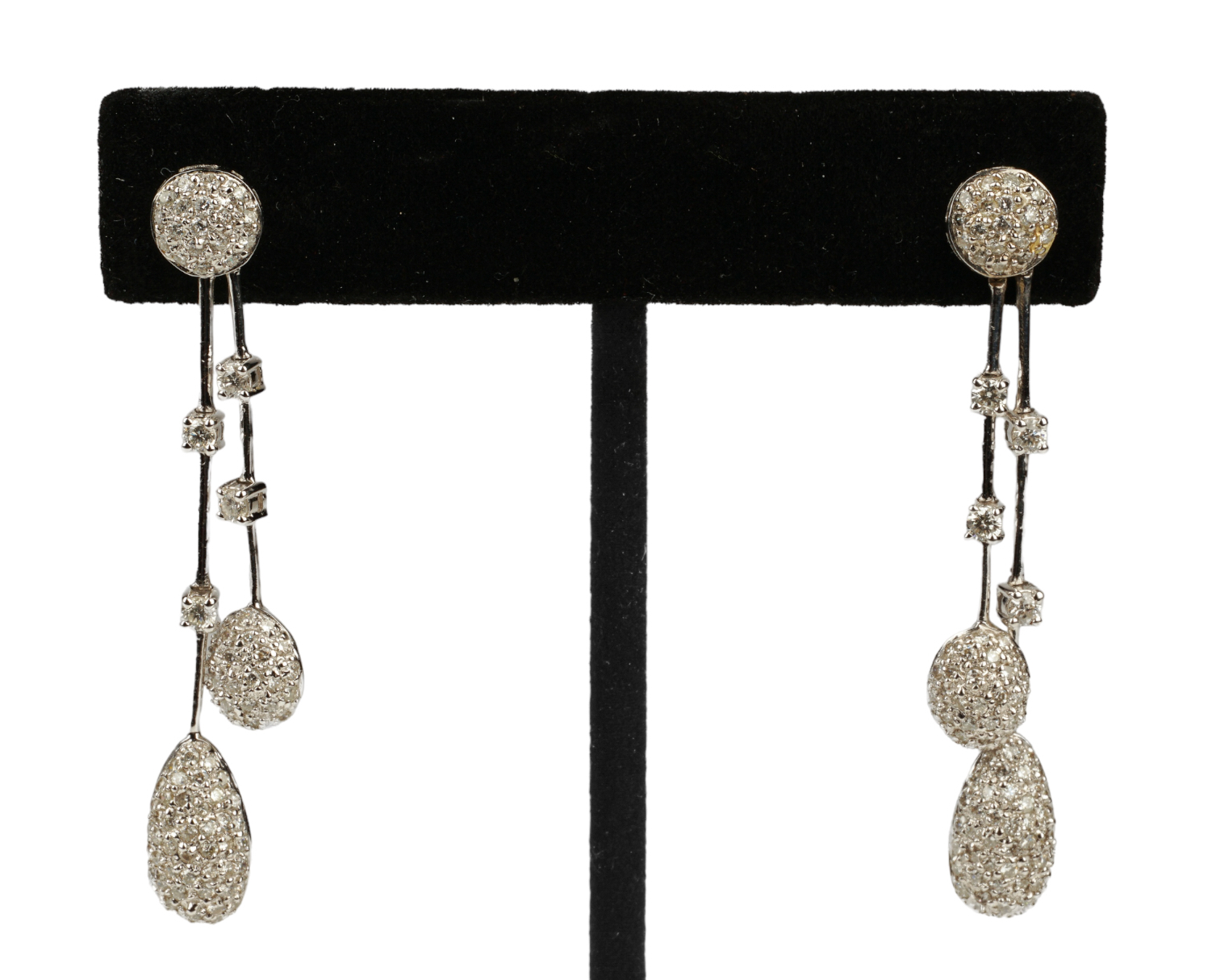 18K White gold diamond drop