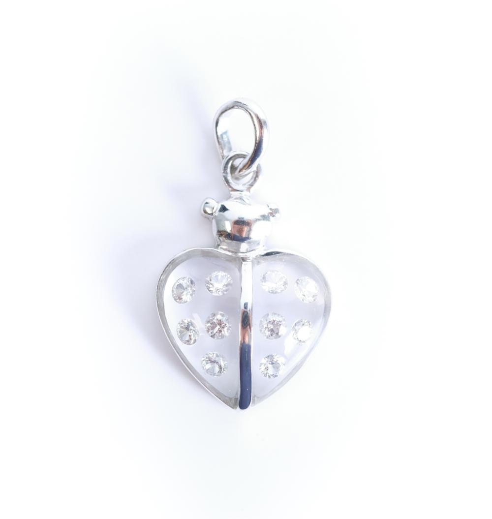 18K WHITE GOLD DIAMOND LADYBUG