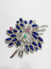 18K WHITE GOLD, DIAMOND, SAPPH