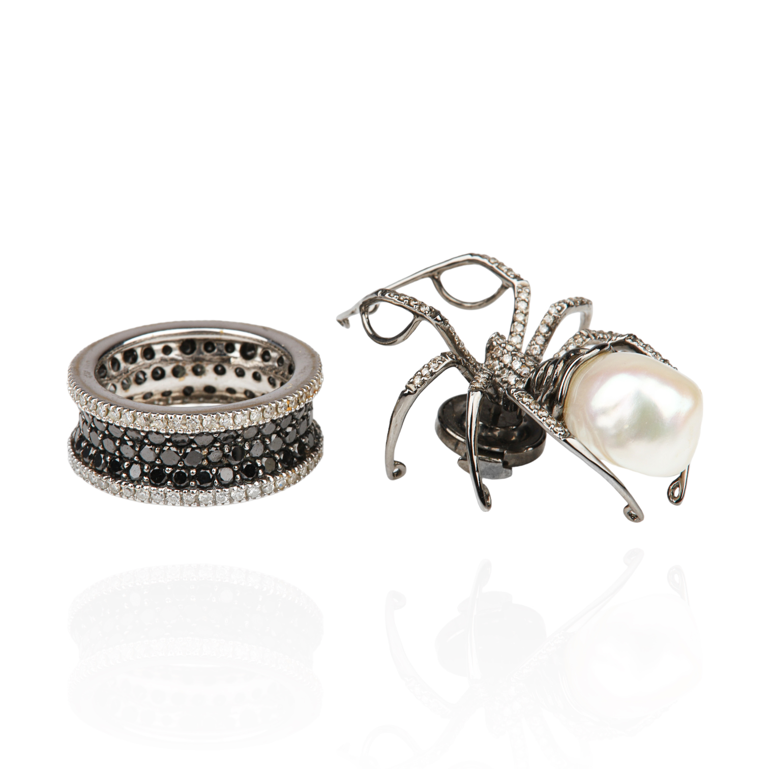 18K White gold diamond spider