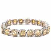 18K WHITE GOLD FANCY YELLOW DI