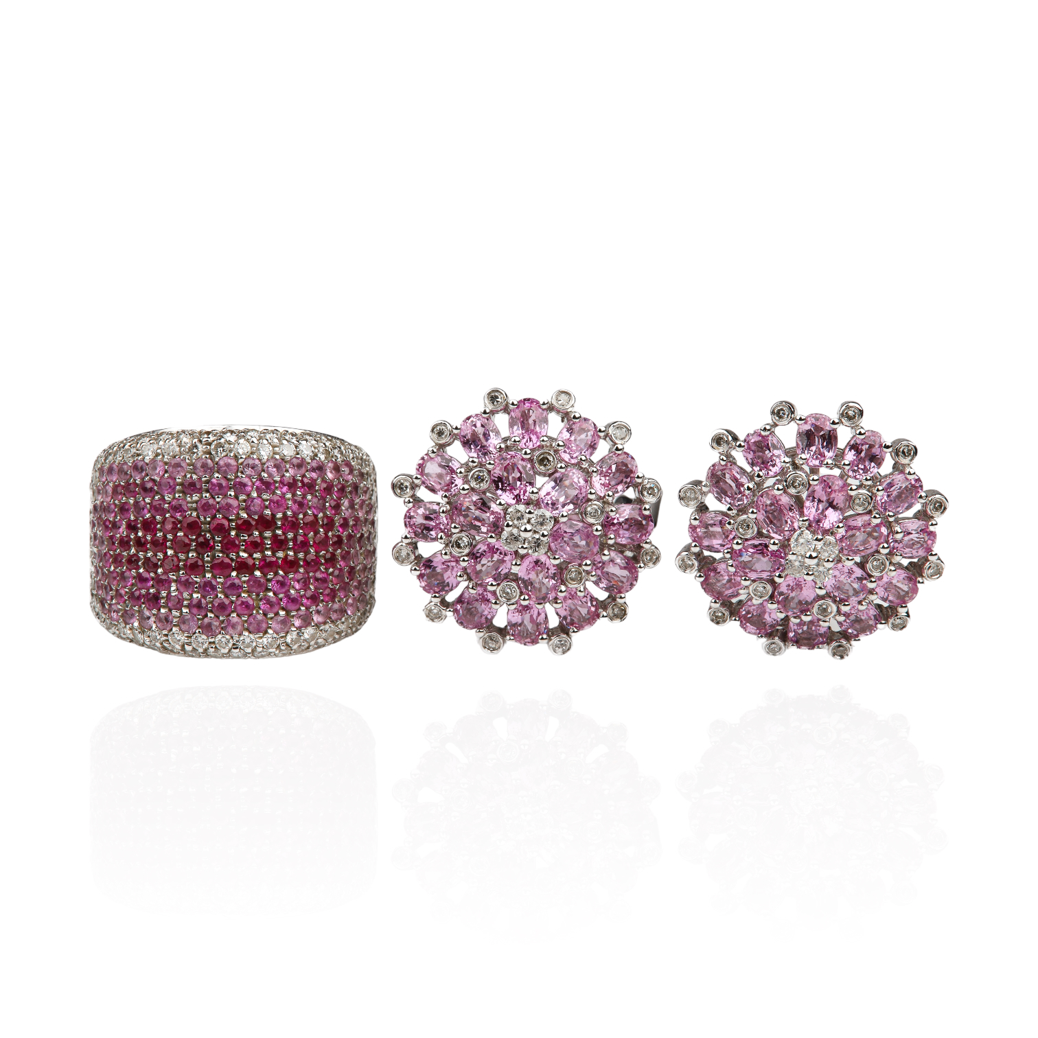 18K White Gold Pink Sapphire Ring