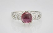 18k white gold, pink tourmalin