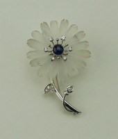 18K WHITE GOLD ROCK CRYSTAL SA