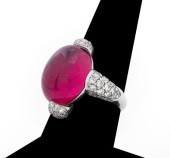 18K WHITE GOLD RUBELLITE DIAMO