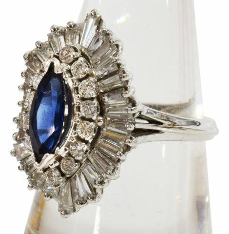 18K WHITE GOLD SAPPHIRE &
