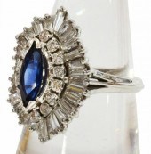 18K WHITE GOLD SAPPHIRE & 1.25