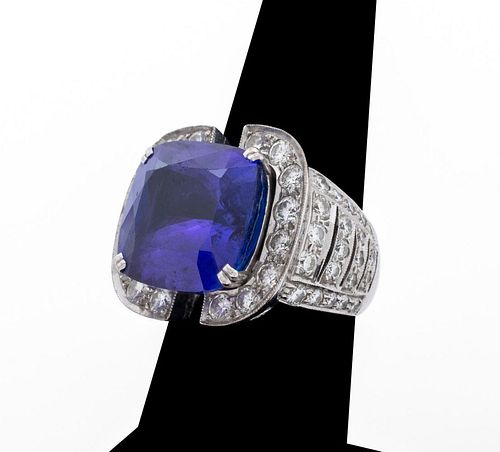 18K WHITE GOLD TANZANITE DIAMOND
