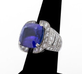 18K WHITE GOLD TANZANITE DIAMO