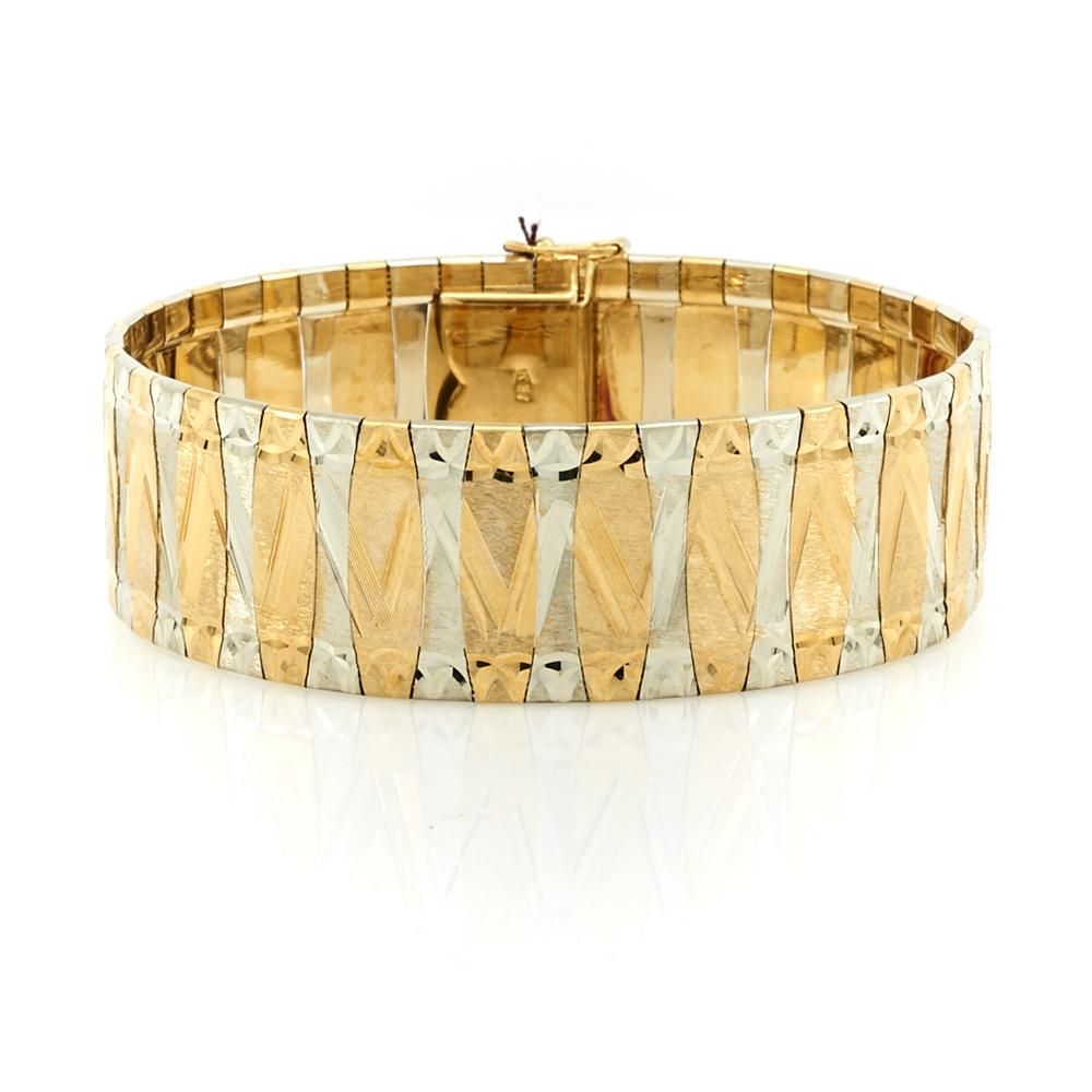 18K WHITE & YELLOW GOLD BRACELET18k