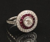 18K WHTIE GOLD DIAMOND AND RUB