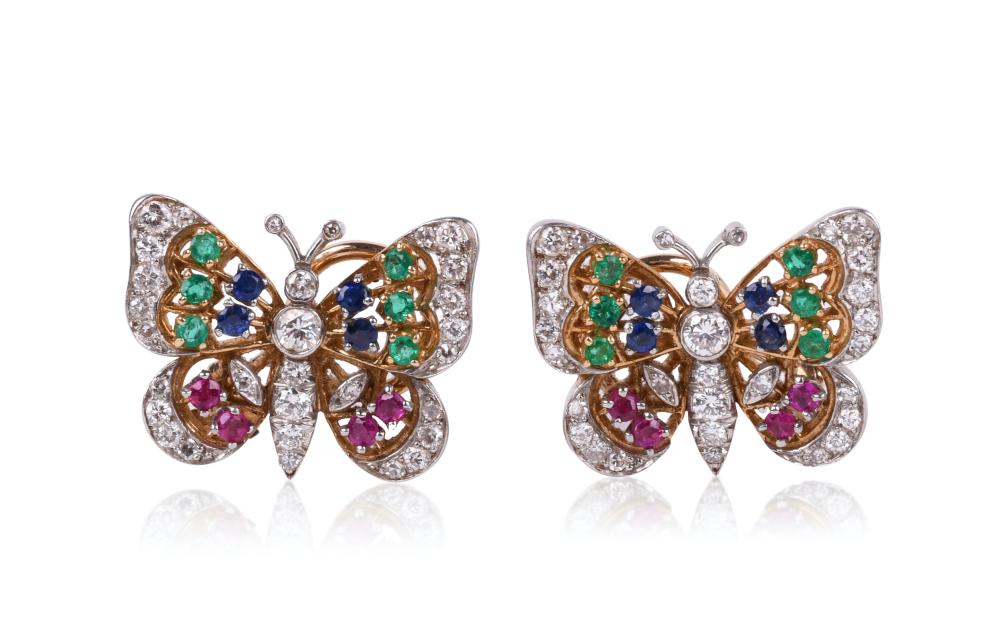 18K YELLOW AND WHITE GOLD GEM SET