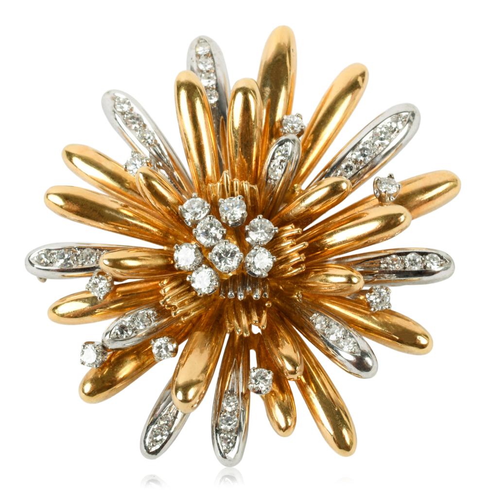 18K YELLOW AND WHITE GOLD AND