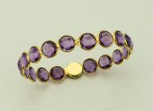 18K YELLOW GOLD AMETHYST BANGL