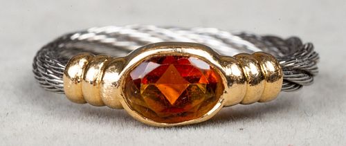18K YELLOW GOLD &AMP; STEEL OVAL