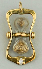 18K YELLOW GOLD AND DIAMOND "H
