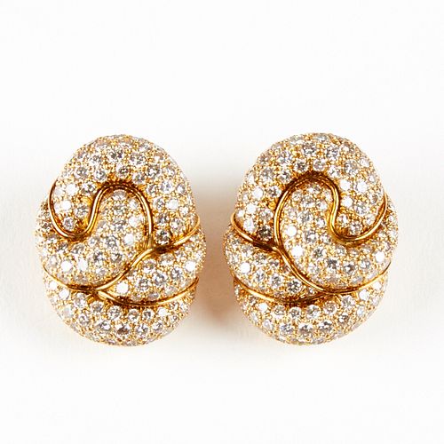 18K YELLOW GOLD AND DIAMOND CLIP