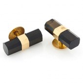 18K YELLOW GOLD AND SMOKY TOPA